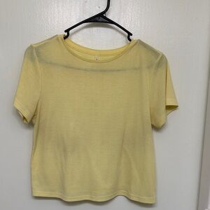 Yellow Ribbed Women's Top